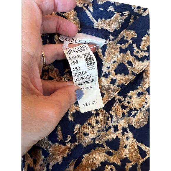 Anchor Blue 90s Women's Vintage Sleeveless Shirt Dress Size Small NEW - Picture 3 of 9